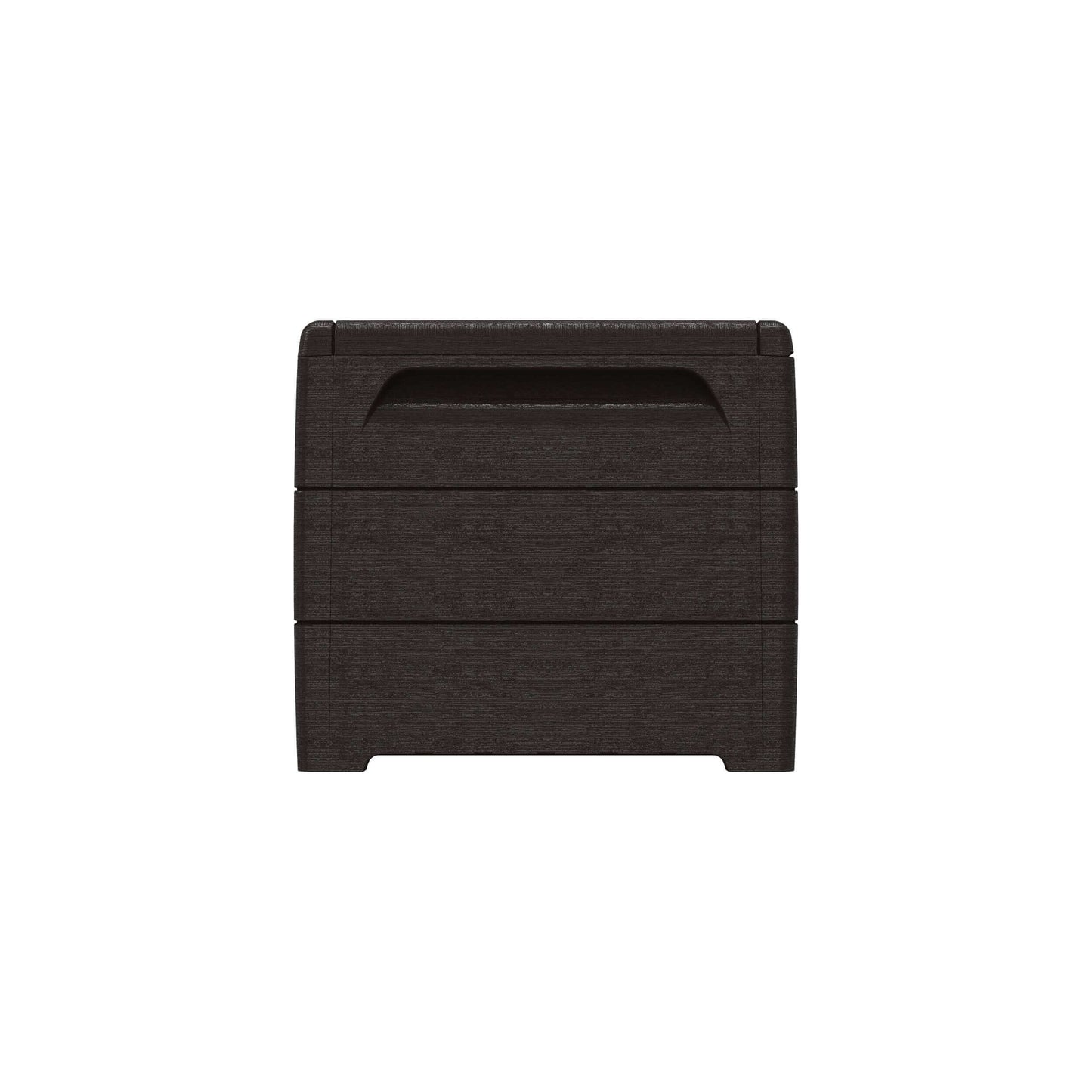 Duramax 110 Gal. Cedar Grain Deck Box in gray, ideal for outdoor storage with a modern design.