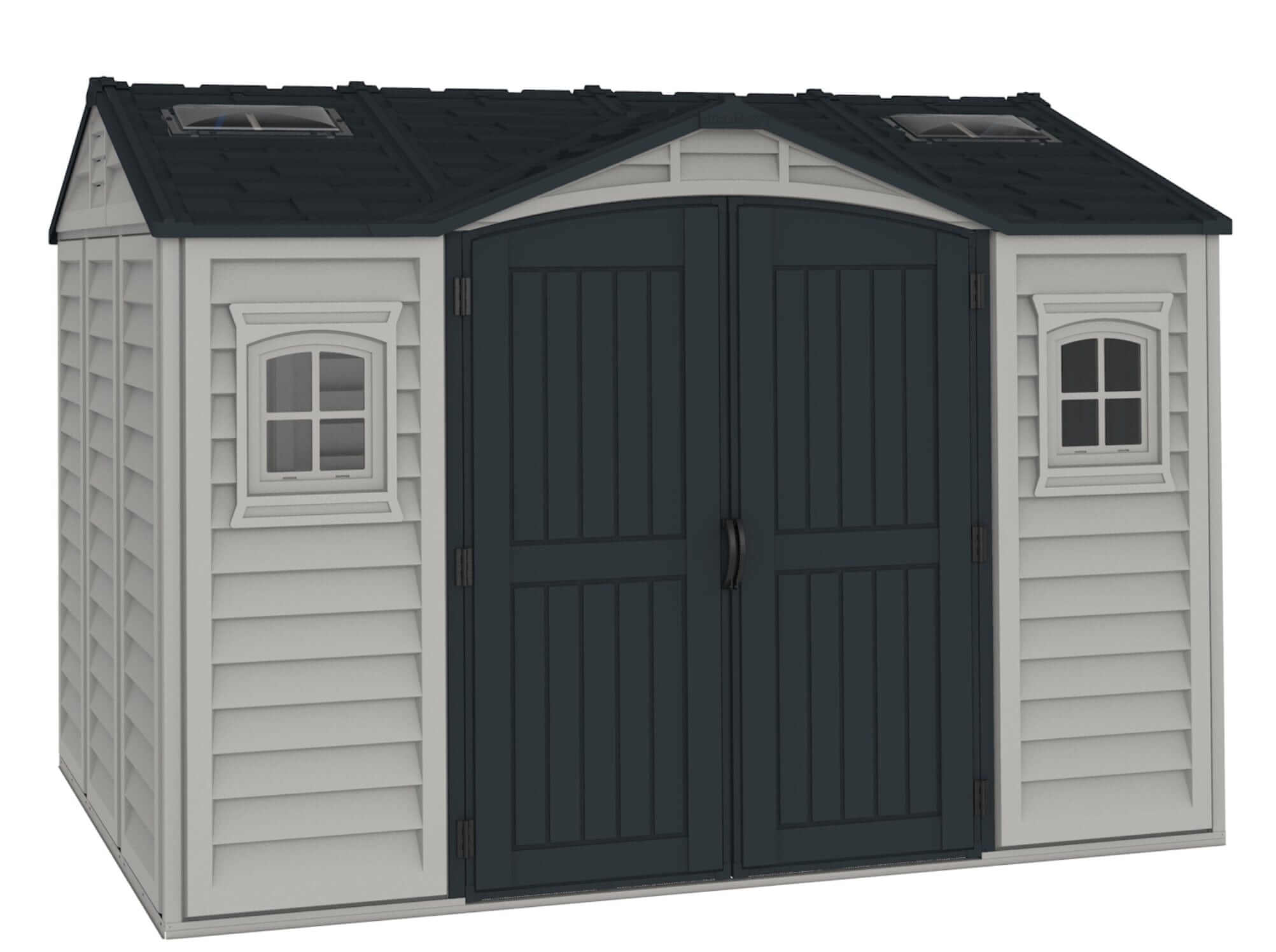 Duramax 10.5x8 Apex Pro Vinyl Shed w/ Foundation 40116
