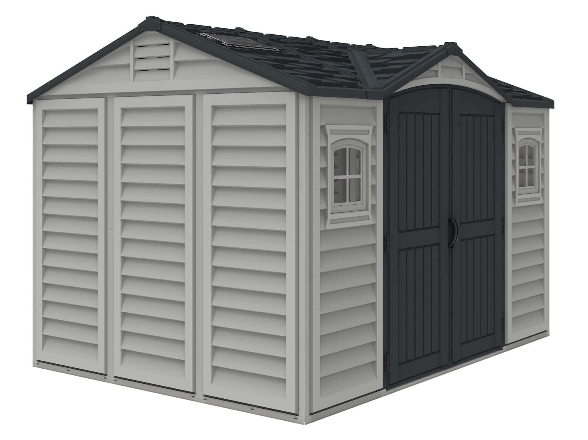 Duramax 10.5x8 Apex Pro Vinyl Shed w/ Foundation 40116