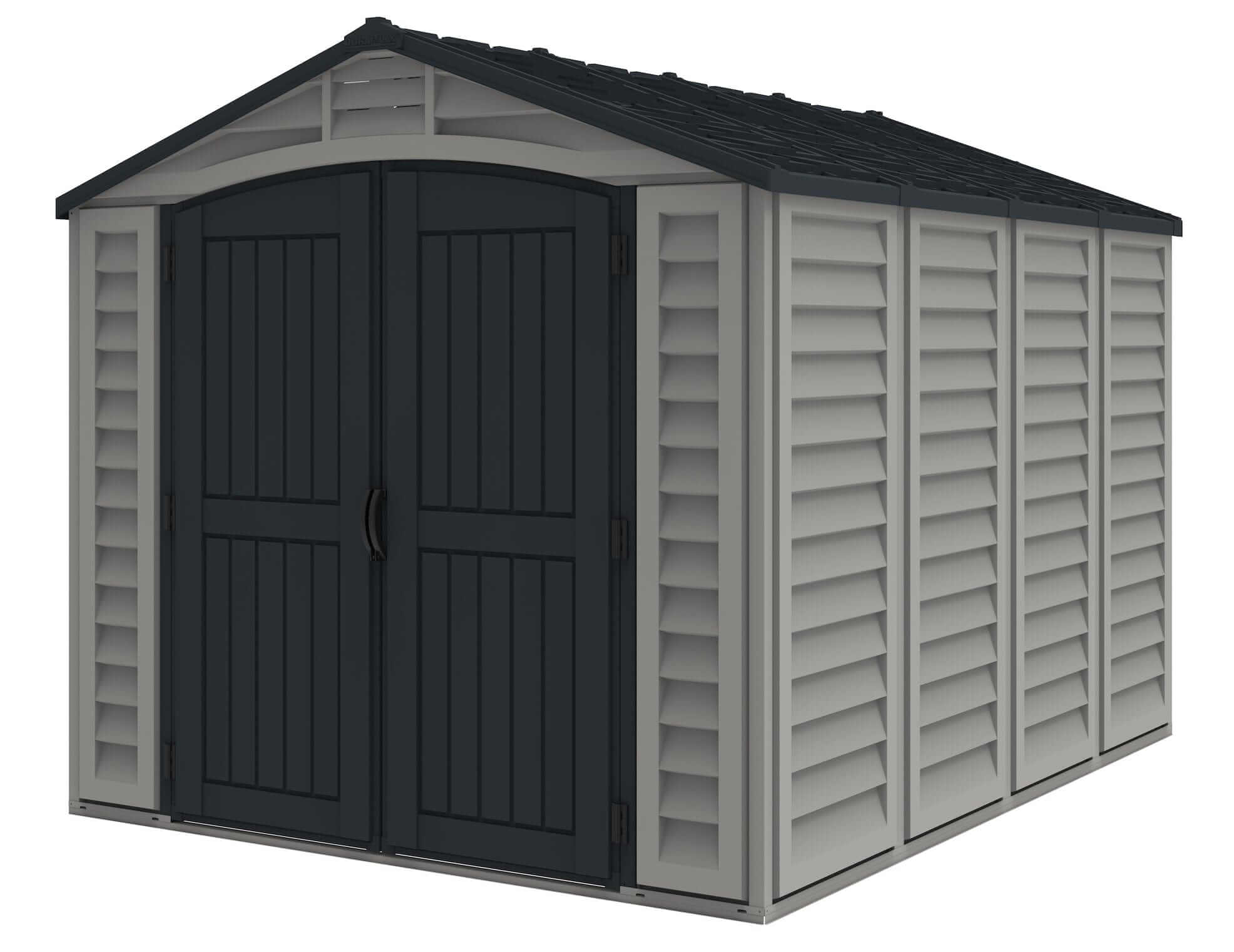 Duramax 10.5x8 Apex Pro Vinyl Shed w/ Foundation 40116