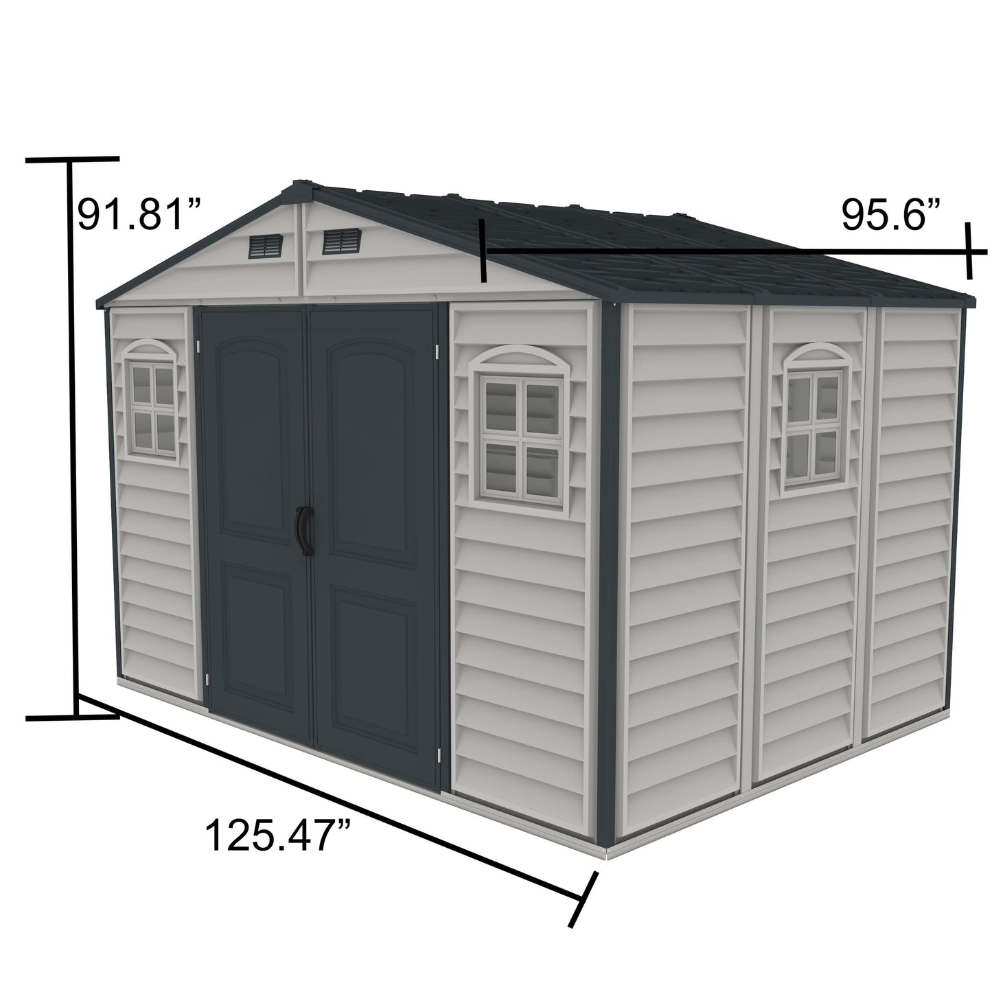 Duramax 10.5x8 Woodside PLUS Vinyl Shed w/ Foundation 30227