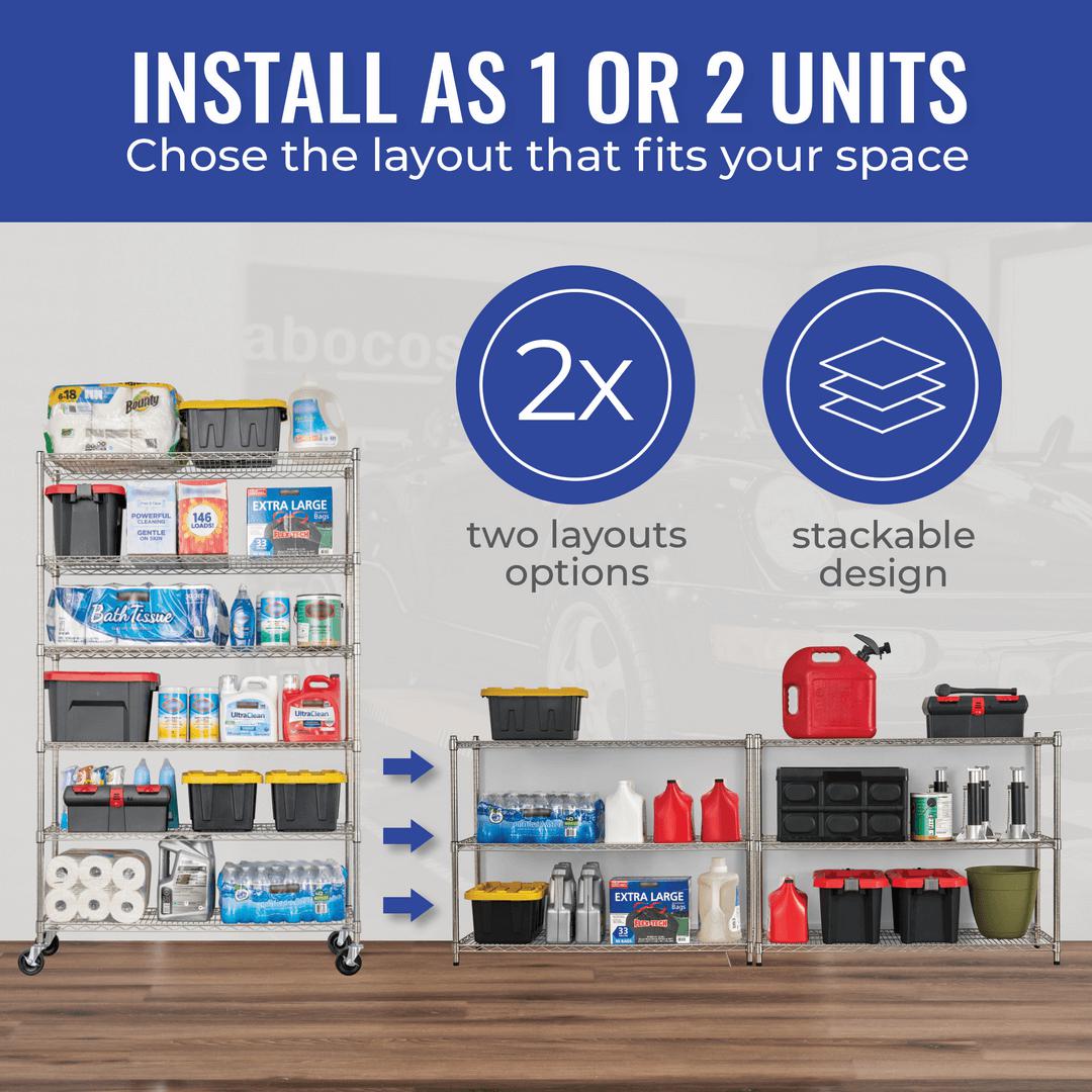 SafeRacks 18" x 48" x 72" 6-Tier Wire Rack