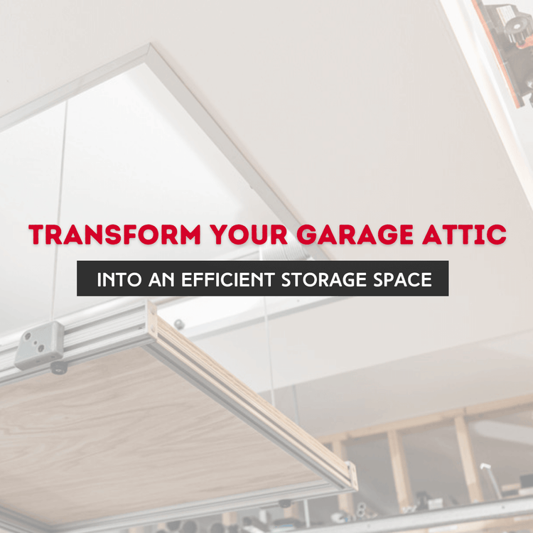 Image showcasing a garage attic transformation into efficient storage space with a focus on organization.