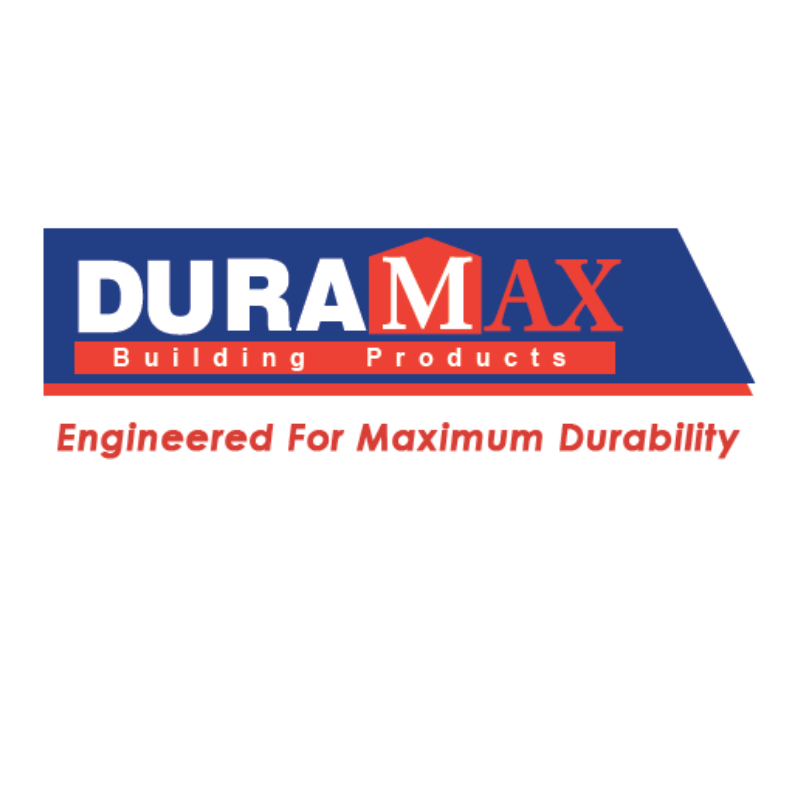 Duramax logo showcasing building products engineered for maximum durability in bold colors. 