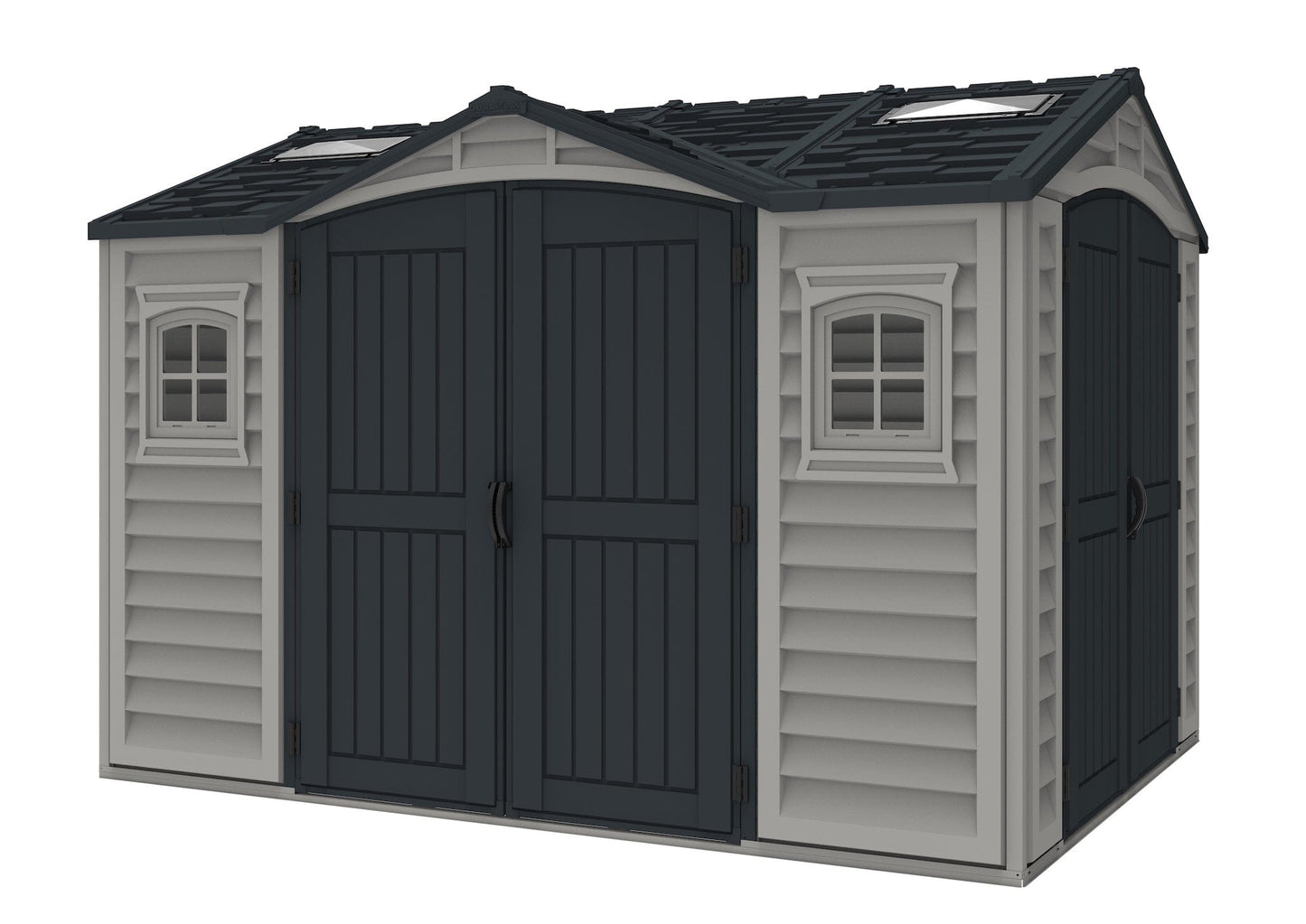 DuraMax Vinyl Shed 10.5 x 8 Apex Pro with Foundation Kit