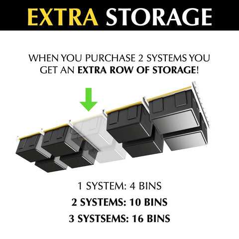 Ceiling SAM Bin-Slide Ceiling Storage Rack - Fixed