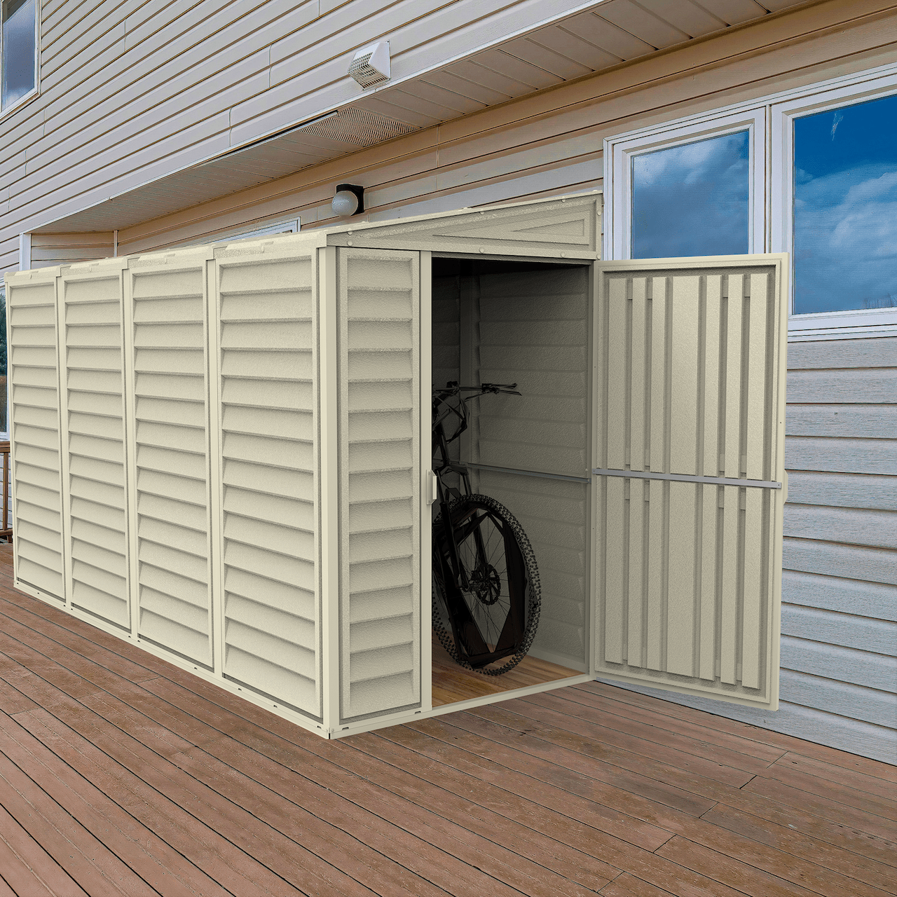 DuraMax Vinyl Shed 4x10 SideMate with Foundation Kit