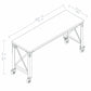 DuraMax 72 In x 24 In Rolling Industrial Worktable Desk with solid wood top
