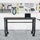 DuraMax 62 In x 24 In Rolling Industrial Worktable Desk with solid wood top