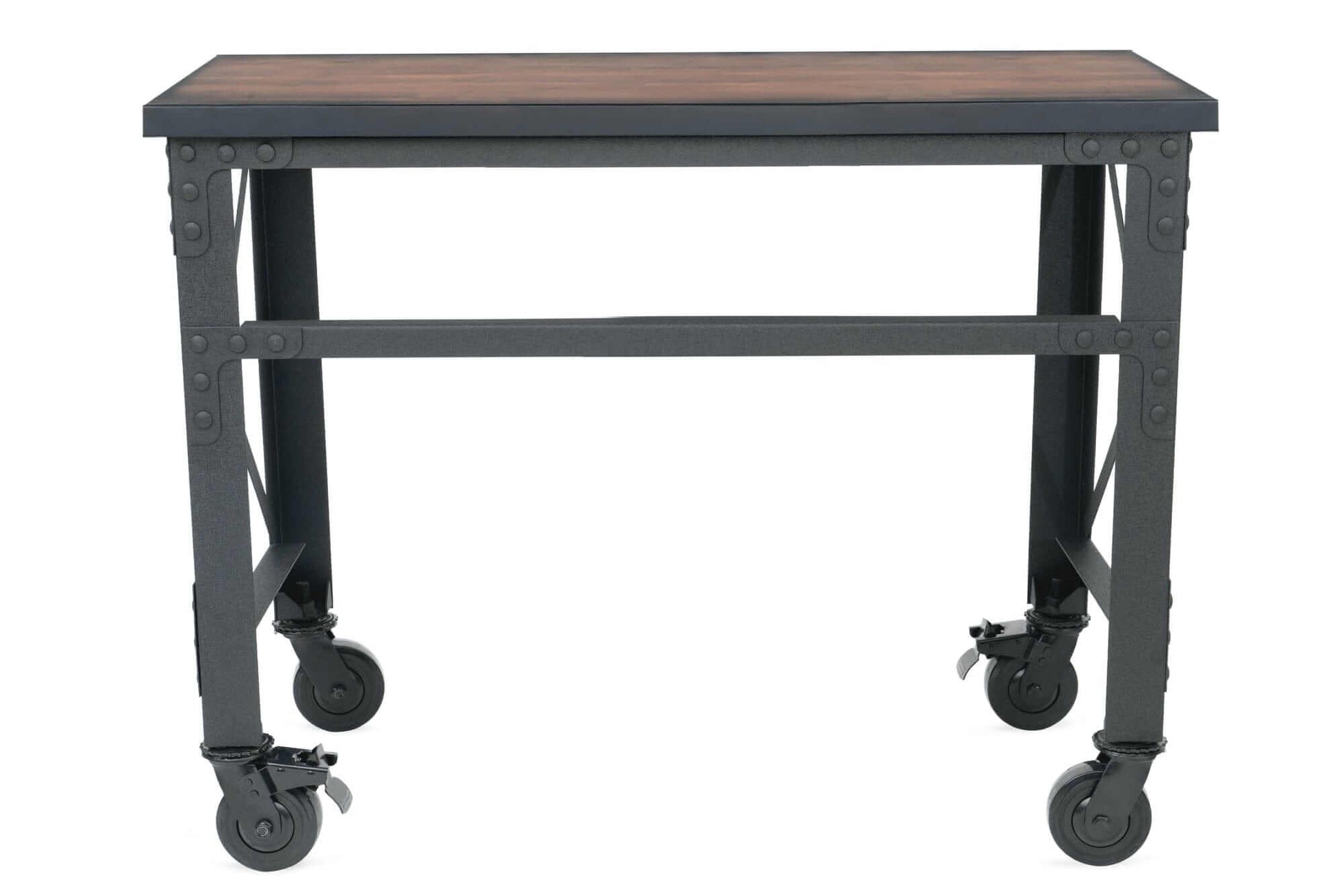 DuraMax 46 In x 24 In Rolling Industrial Worktable Desk with solid wood top