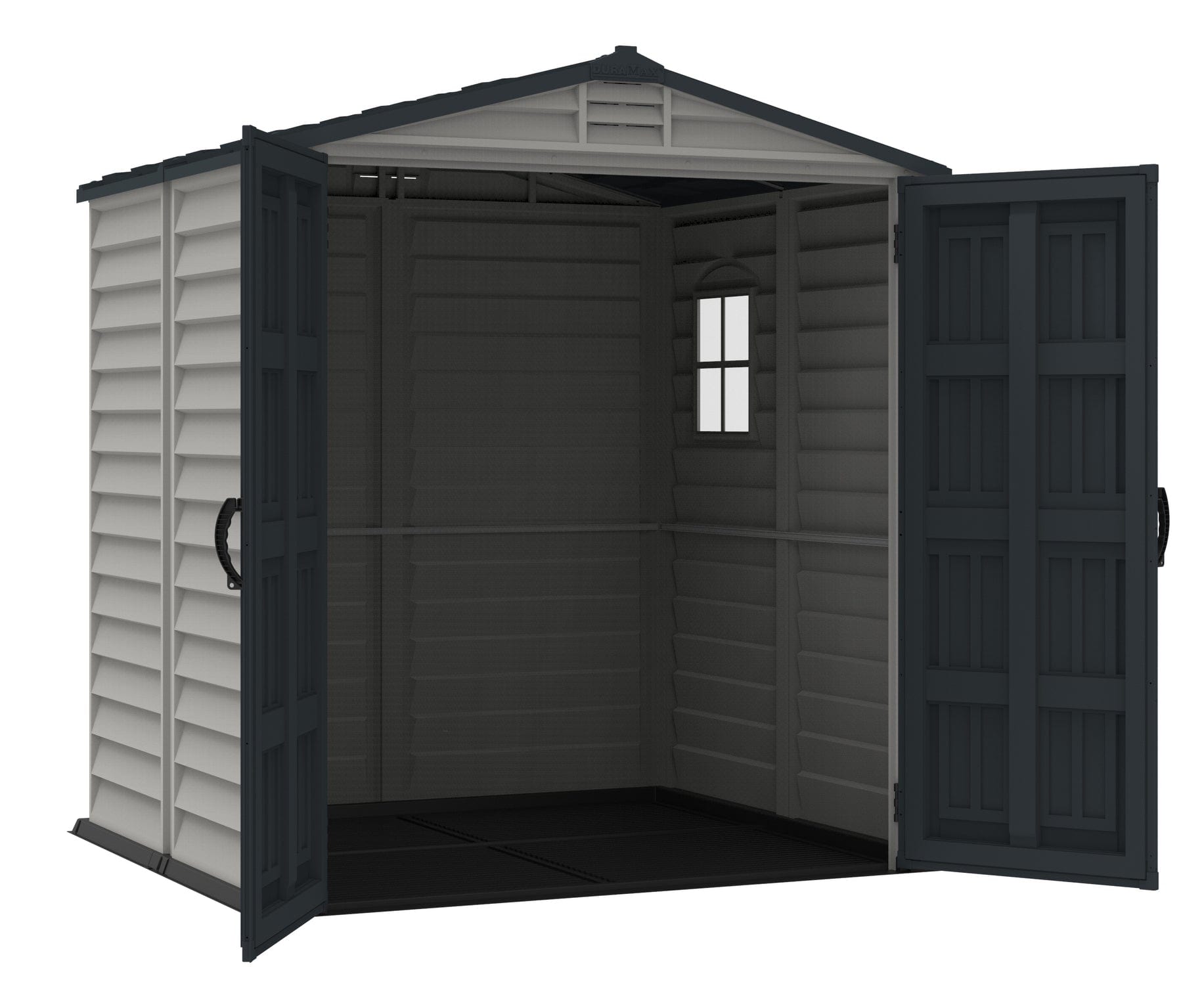 DuraMax Vinyl Shed 6x6 StoreMate Plus with Foundation Kit