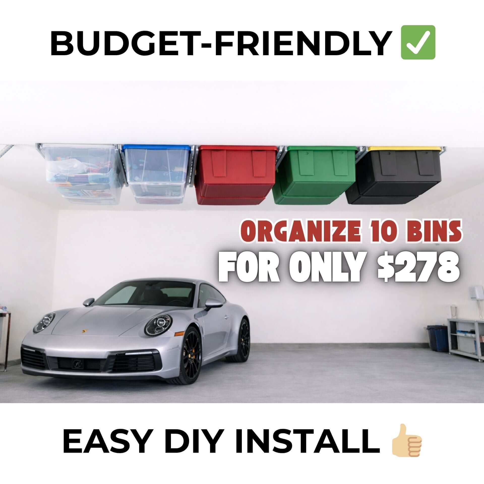 Ceiling SAM Bin-Slide Ceiling Storage Rack - Fixed