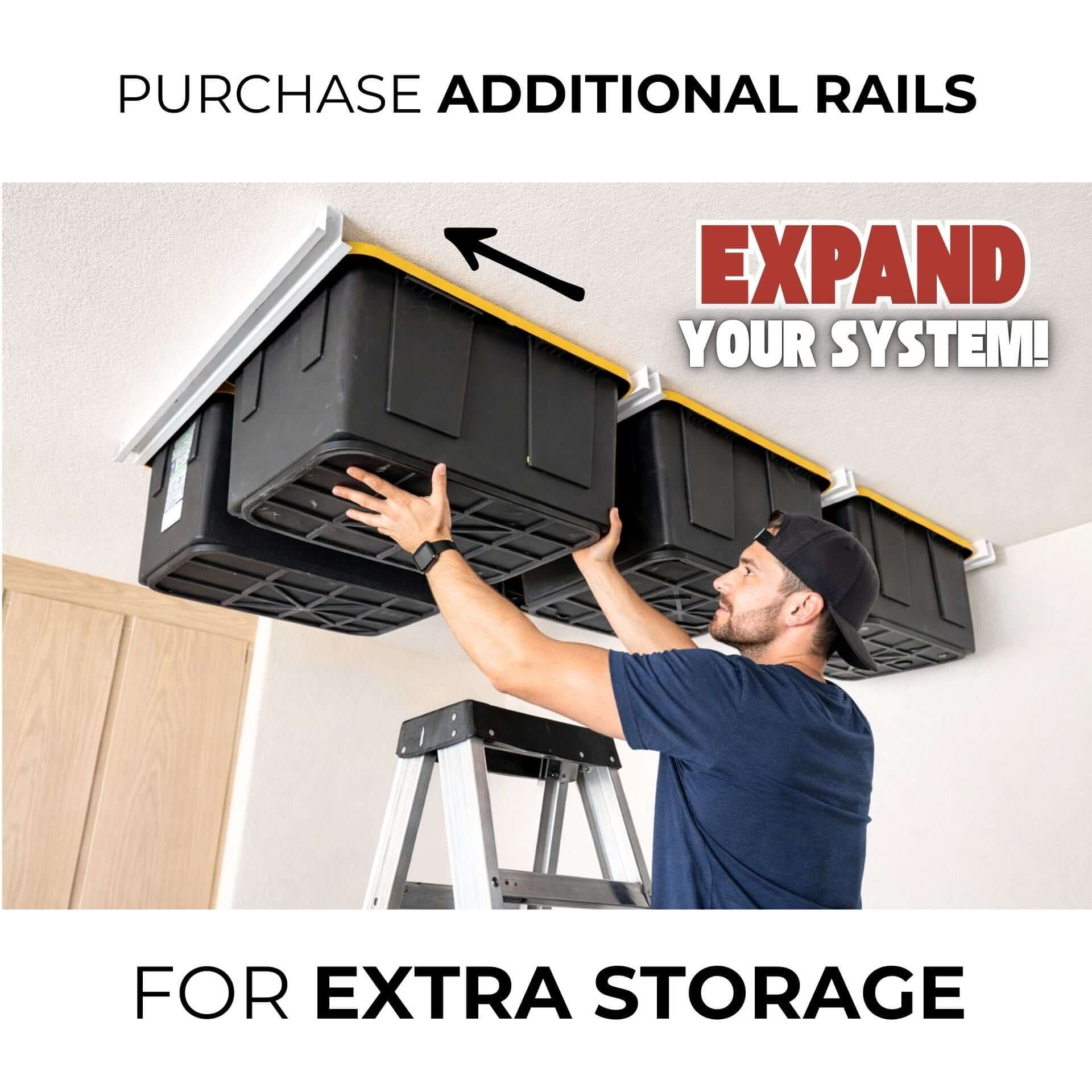 Ceiling SAM Bin-Slide Ceiling Storage Rack - Fixed