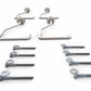 Garage storage installation hardware including hooks and screws for easy assembly.