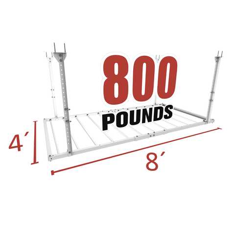 Ceiling Sam 800 lbs 4'x8' Garage Ceiling Storage 