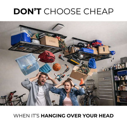 Ceiling Sam Retractable 4x4 Garage Ceiling Storage Lift in action, transforming garage organization with ease.