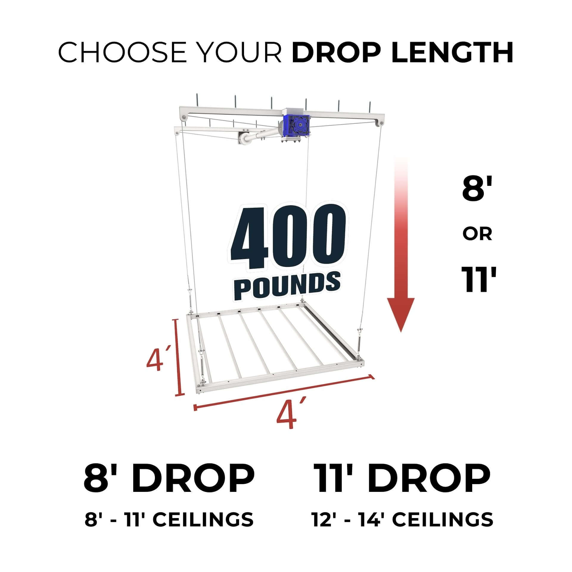 Ceiling Sam Retractable 4x4 Garage Ceiling Storage Lift