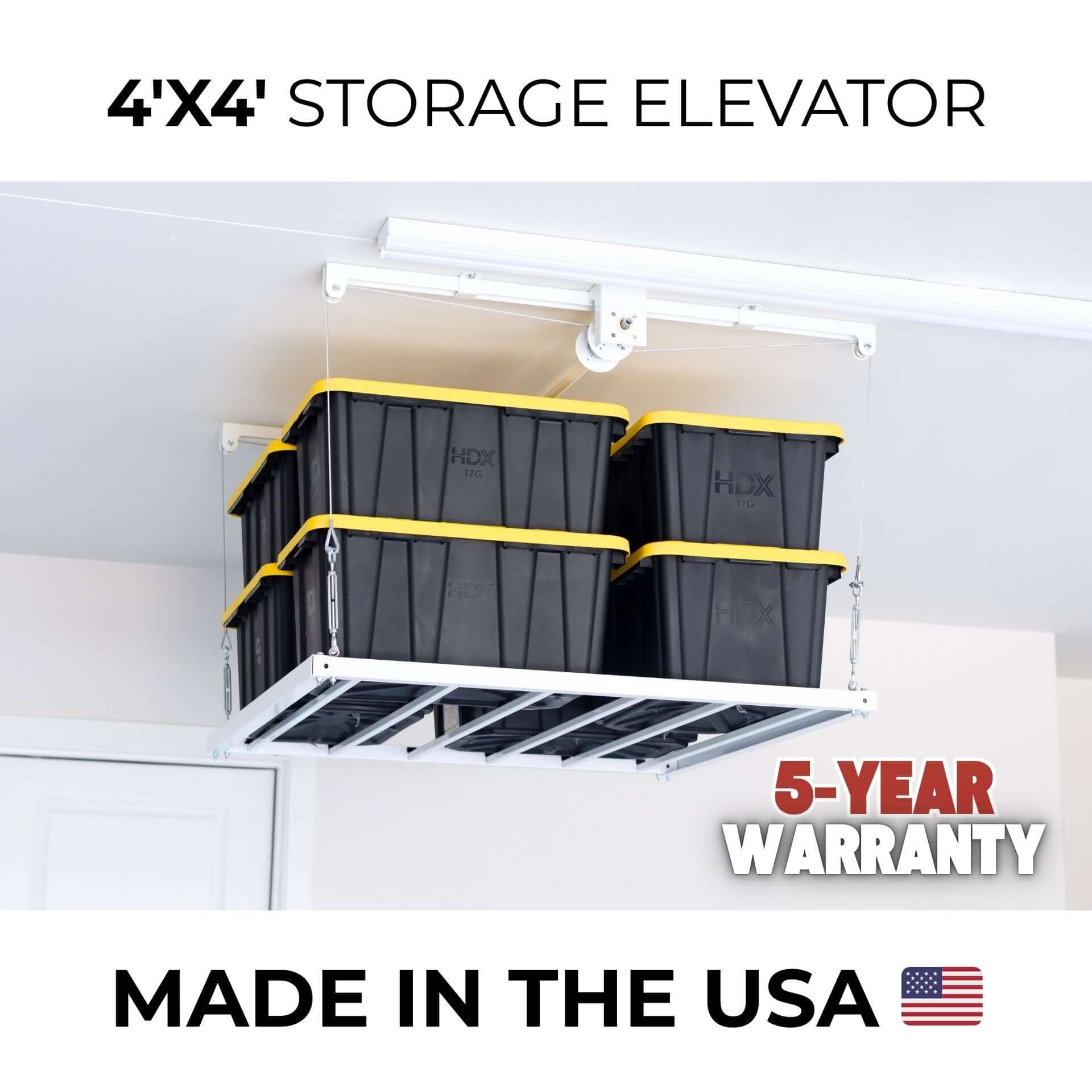 Ceiling Sam Retractable 4x4 Garage Ceiling Storage Lift