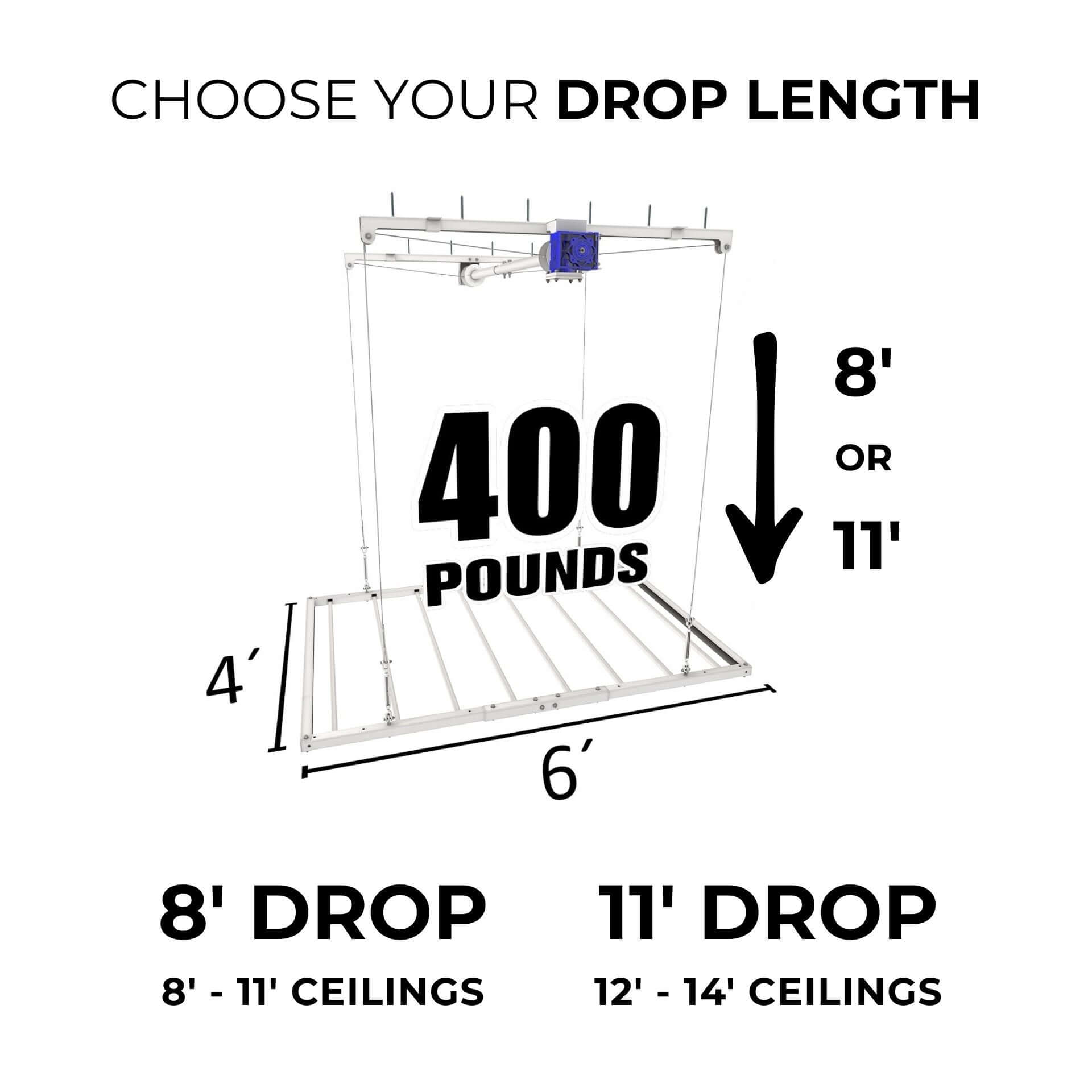 Ceiling Sam Retractable 4x6 Garage Ceiling Storage Lift