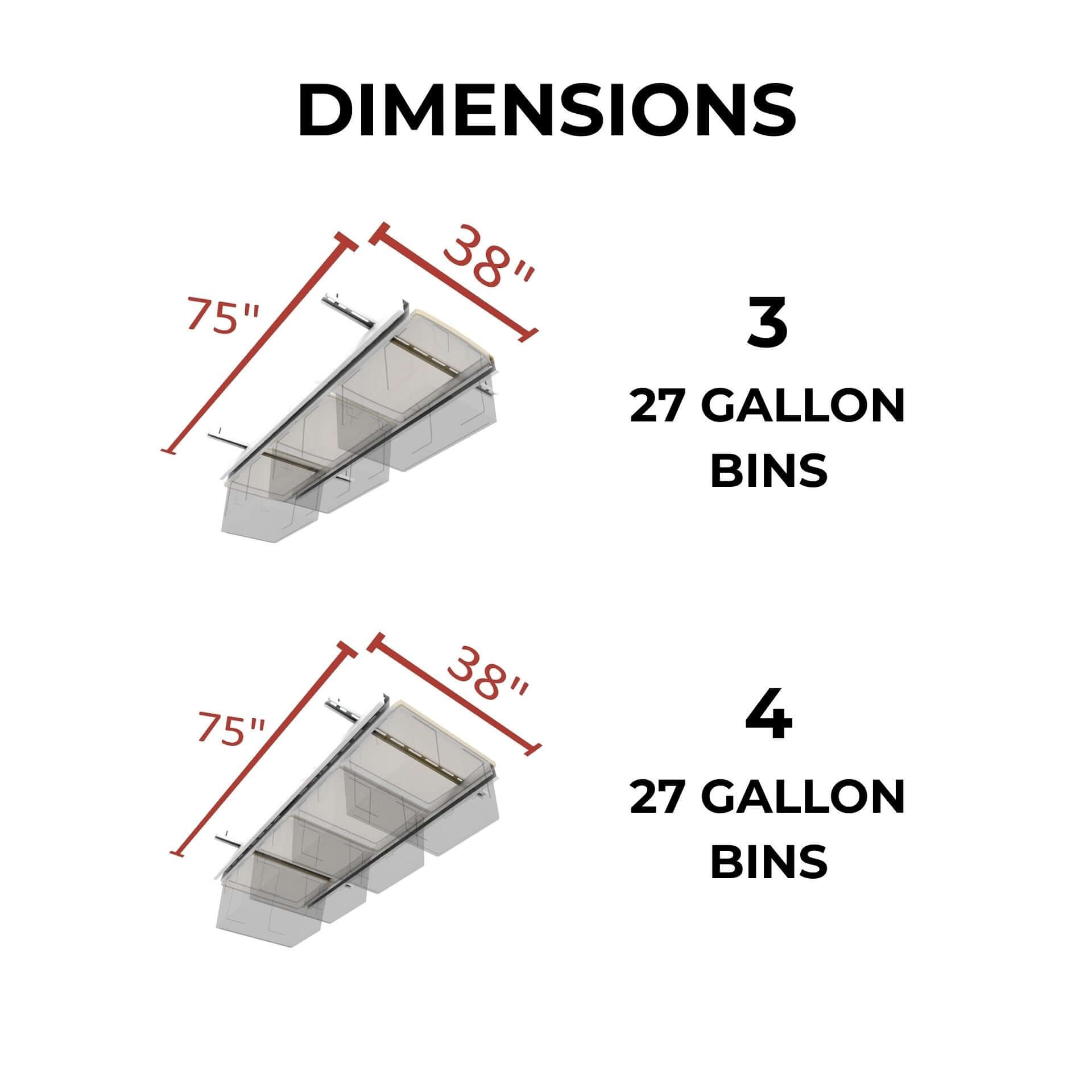 Ceiling Sam Tote Slide Garage Ceiling Storage - Adjustable