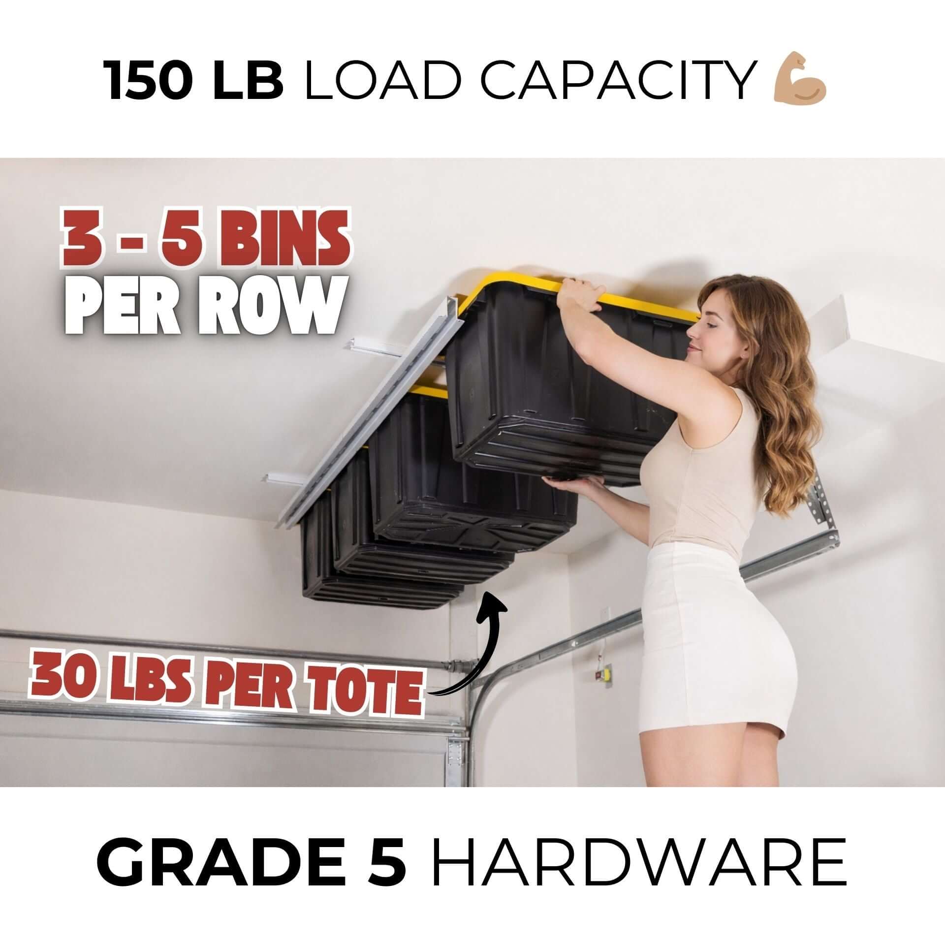 Ceiling Sam Tote Slide Garage Ceiling Storage - Adjustable