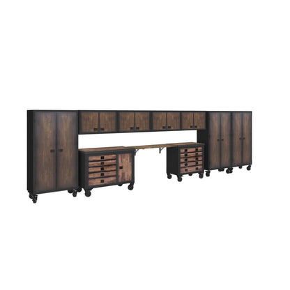 Duramax 10 Piece-Garage Storage Combo Set w/ Tool Chests, Wall Cabinets, Free Standing Cabinets and Folding Table 10P148TC136TC4WC3FC in industrial design