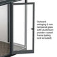 Duramax 10x10 Glass Garden Room door with tempered glass and aluminum frame, featuring safety lock.