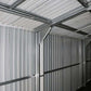 Interior view of a Duramax metal garage showcasing sturdy steel walls and ceiling.