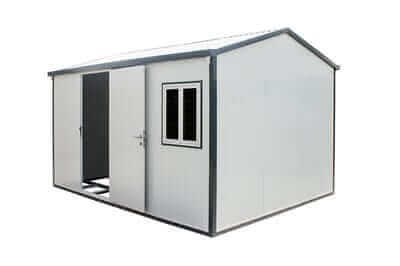 Duramax 13x10 Gable Roof Insulated Building 30932 with door and window, perfect for outdoor storage.