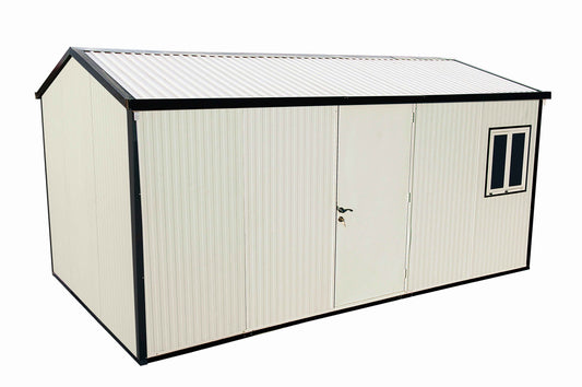 Duramax 16x10 gable roof insulated building, featuring a sleek design and sturdy construction, ideal for various storage needs. 