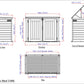 Blueprint of the Duramax 2100L Vinyl Garbage Shed with dimensions and side views for outdoor storage solutions.
