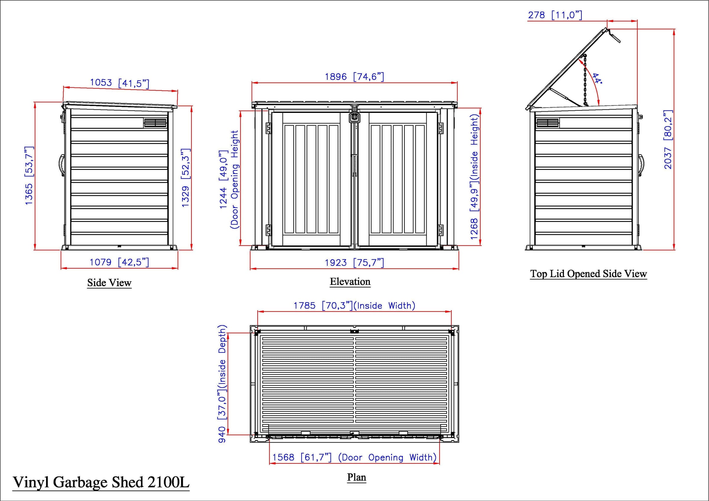 Duramax Garbage Can Shed 2100L MultiStore 90225