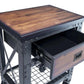 Duramax 27.6 x 20 in rolling industrial workbench with open drawer and sturdy wooden top.