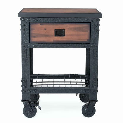 Duramax 1-drawer rolling industrial workbench with sturdy design and lower shelf, ideal for everyday use.