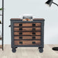 Duramax 36" 5 Drawer Rolling Tool Chest with wood top and printer, stylish industrial storage solution.