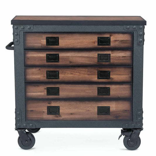 Duramax 36 In 5 Drawer Rolling Tool Chest w/ Wood Top 68006 