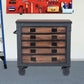 Duramax 36" 5 Drawer Rolling Tool Chest with Wood Top on wheels, showcasing industrial design and practical storage.