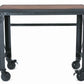 Duramax 46x24 inch rolling industrial worktable with caster wheels and dark wood top, perfect for workspace. Model 68023.