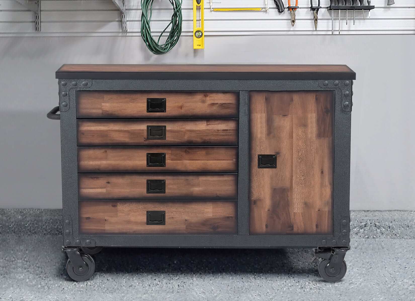 Duramax 48 In 5 Drawer Rolling Tool Chest w/ Wood Top 68005