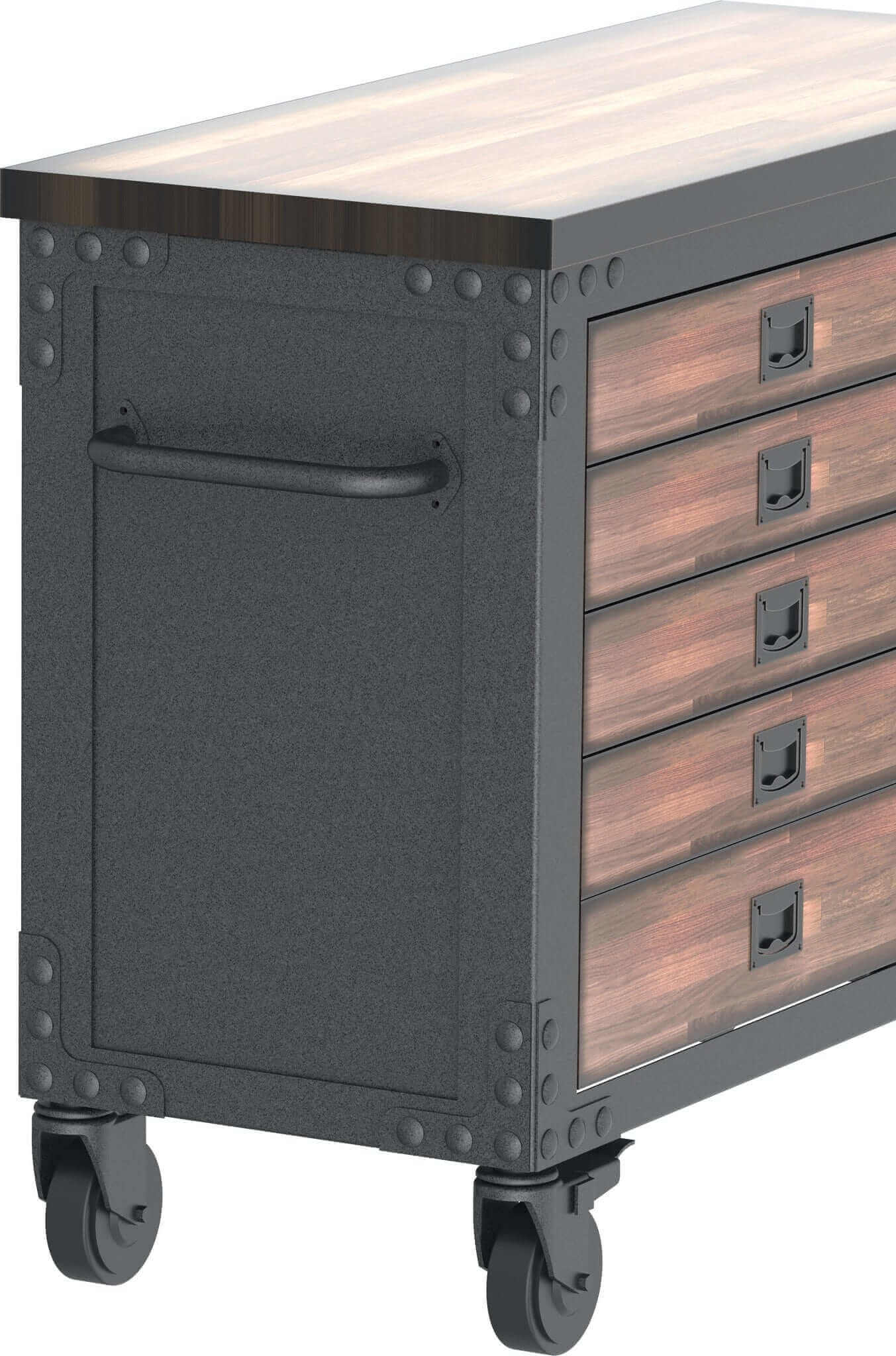 Duramax 48 In 5 Drawer Rolling Tool Chest w/ Wood Top 68005
