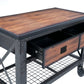 Duramax 48 x 24 in 2-Drawer Rolling Industrial Workbench with wooden top and open drawers, perfect for versatile workspace.