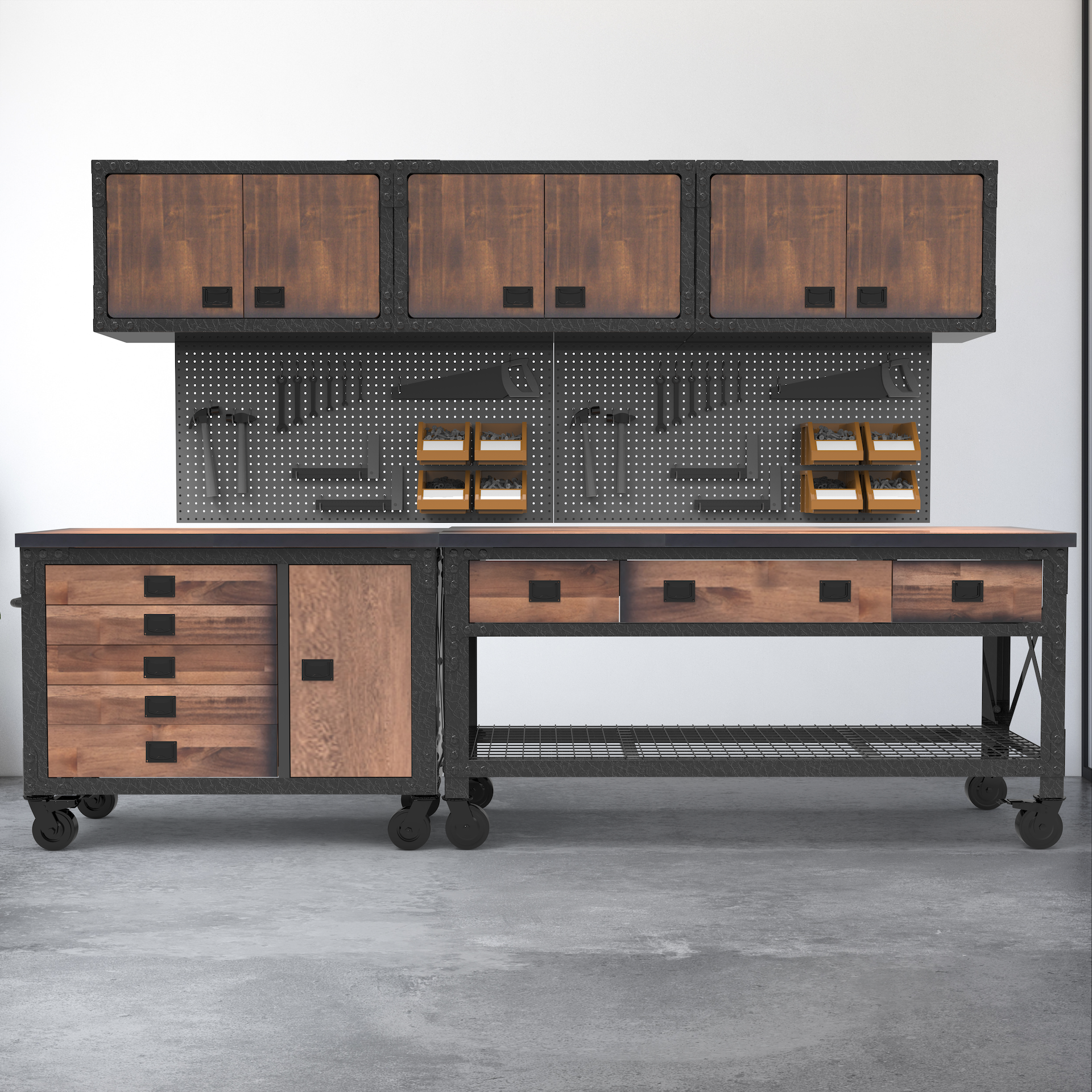 Duramax 5-Piece Garage Storage Combo Set w/ Workbench, Tool Chest and Wall Cabinets 5PWBTC3WC