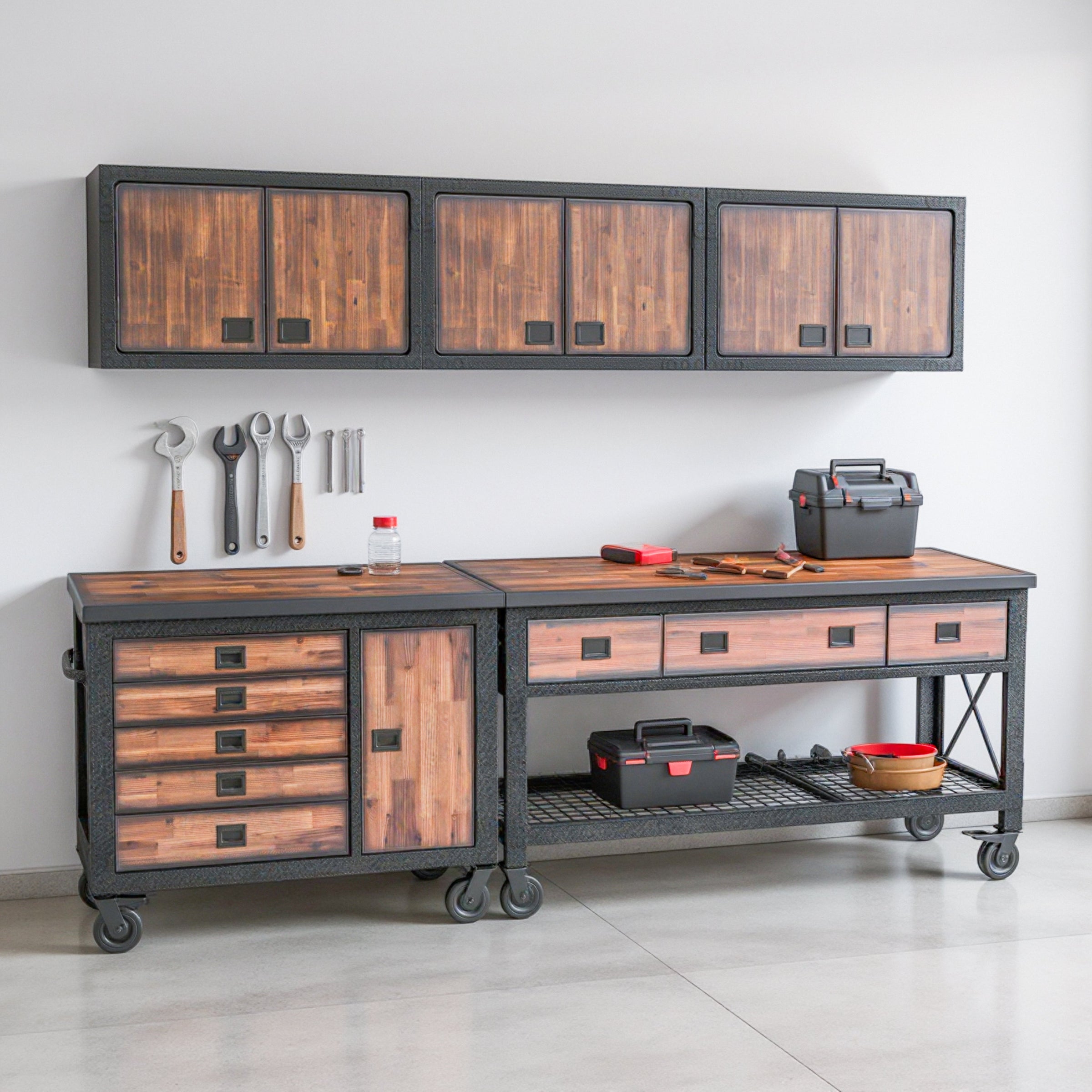Duramax 5-Piece Garage Storage Combo Set w/ Workbench, Tool Chest and Wall Cabinets 5PWBTC3WC