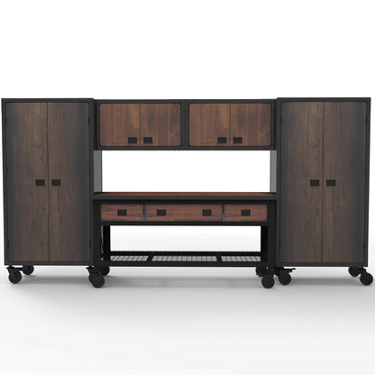 Duramax 5-Piece Garage Storage Combo Set w/ Workbench, Wall Cabinets and Free Standing Cabinets 5P1WB2WC2FC