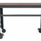 Duramax 52 In x 24 In Rolling Industrial Worktable 68022 with wooden top and caster wheels for easy mobility.