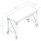 Duramax 52x24 inch rolling industrial worktable with caster wheels and dimensions for workspace planning.