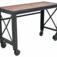 Duramax 52 In x 24 In Rolling Industrial Worktable with wheels and wooden top, perfect for versatile workspace needs.