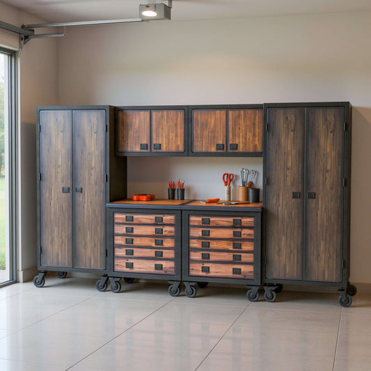 Duramax 6-Piece Garage Storage Combo Set w/ Tool Chests, Wall Cabinets and Free Standing Cabinets 6P2TC2WC2FC 
