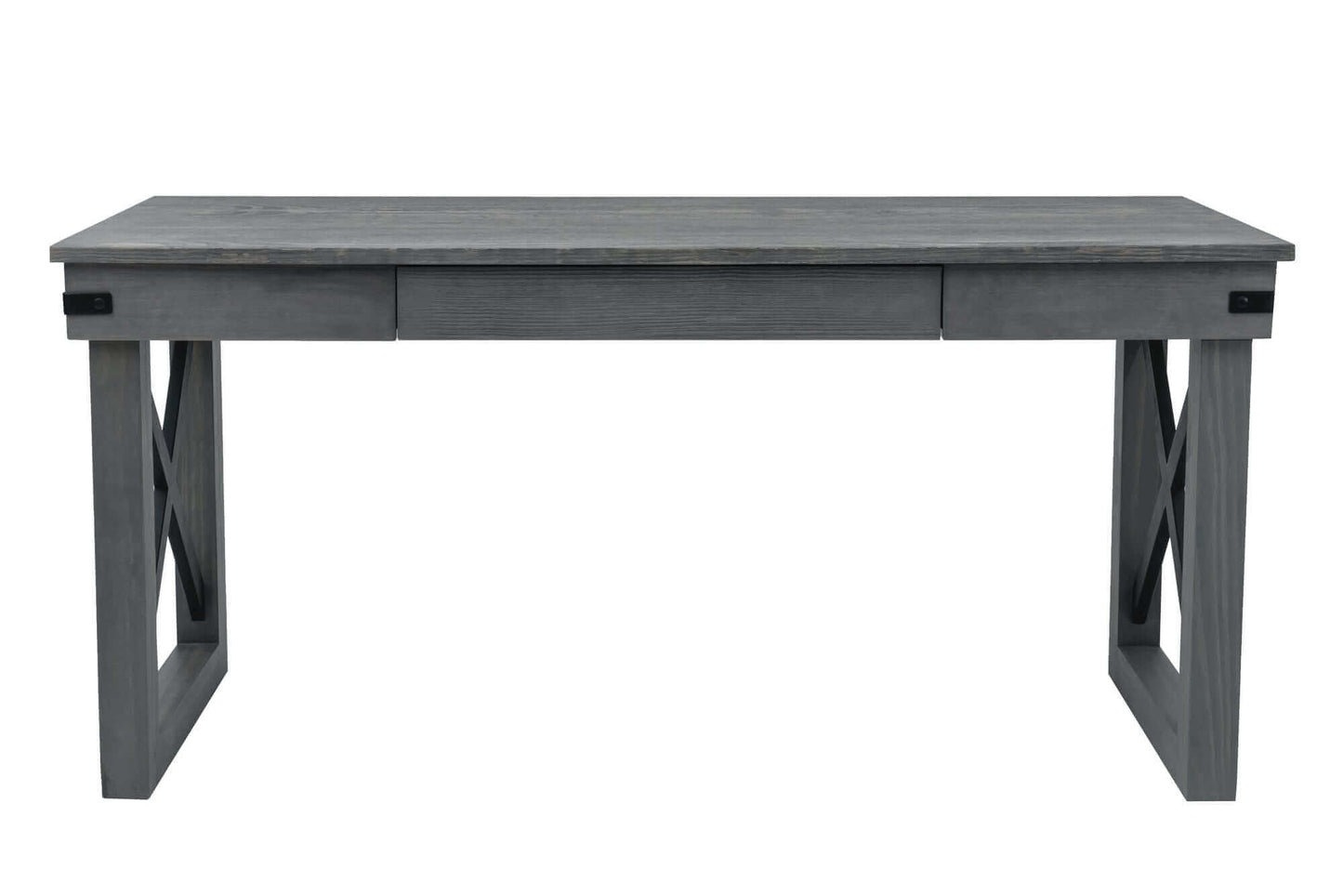 Duramax 62-inch Felix wood desk with drawer, stylish contemporary design, gray finish, suitable for any room.