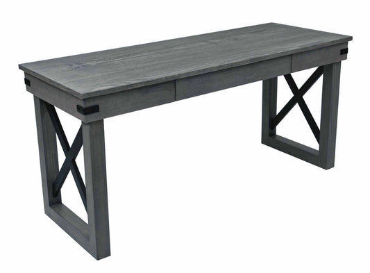Duramax 62 In Felix Wood Desk with drawers, stylish contemporary design in gray wood finish. 